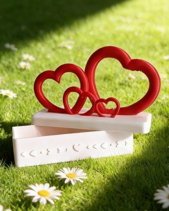 Multipurpose Heart Shape Decorative Gift Storage Box for Valentines Anniversary Birthday