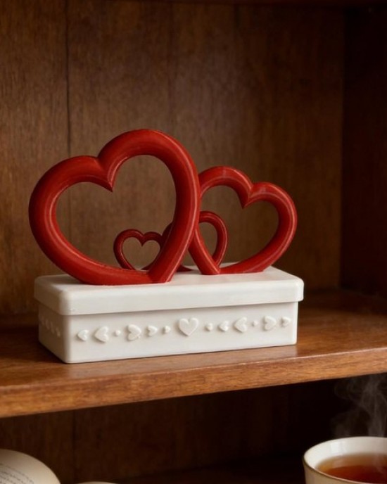 Multipurpose Heart Shape Decorative Gift Storage Box for Valentines Anniversary Birthday