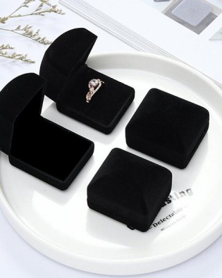 Velvet Ring Box Earrings Jewelry Case Storage Gift Proposal Engagement Wedding