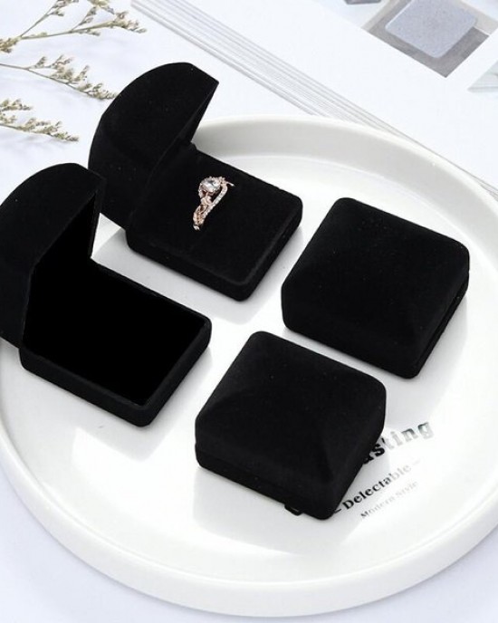Velvet Ring Box Earrings Jewelry Case Storage Gift Proposal Engagement Wedding