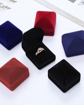 Velvet Ring Box Earrings Jewelry Case Storage Gift Proposal Engagement Wedding