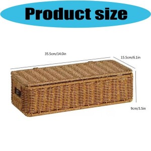 Wine Gift Wrapping Box With Lid Rectangular Woven Plastic Storage Basket For Household