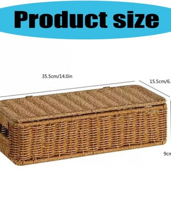 Wine Gift Wrapping Box With Lid Rectangular Woven Plastic Storage Basket For Household