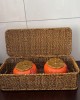 Wine Gift Wrapping Box With Lid Rectangular Woven Plastic Storage Basket For Household