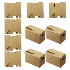 Pack of 6 Kraft Paper Miniature Boxes Easy to Assemble Small Item Storage Containers
