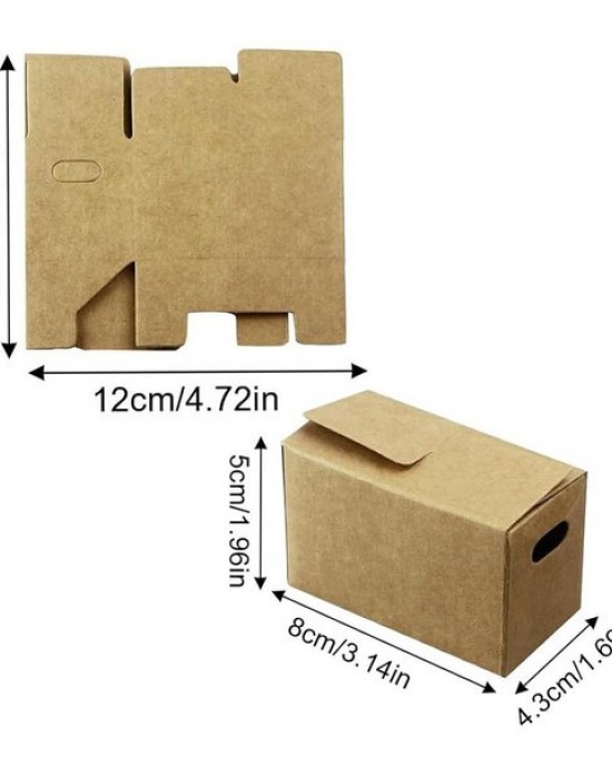 Pack of 6 Kraft Paper Miniature Boxes Easy to Assemble Small Item Storage Containers