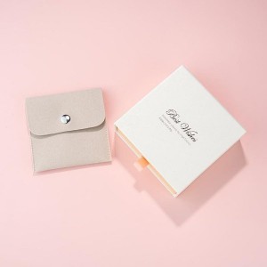 Elegant White Jewelry Storage Box Set with Velvet Pouches – Organizer for Earrings,