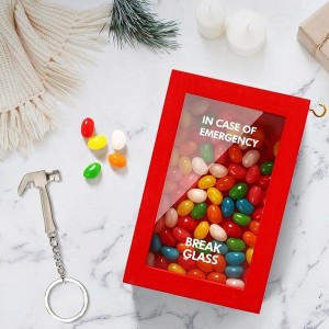 Wood Gift Box with Clear Acrylic Window Decorative Candy Holder for Holiday Presents