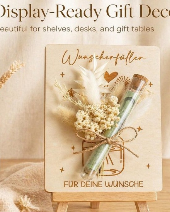 Unique Greeting Card Box With Dried Flower Gift for Birthdays With Money Tube