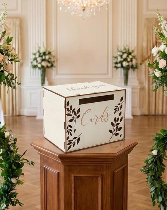 Elegant Wooden Wedding Card Holders Retro Style Decorative Storage Box For Party Decors