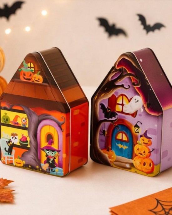 Small Item Metal House Box for Candy, Jewelry and Treat Storage, Container for Gift and