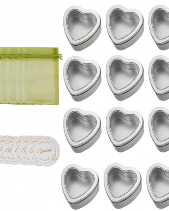 Heart Favor Boxes with Gift Bags and Label Cards for Weddings