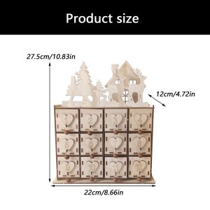 Holiday Advent Storage Box with Wooden Drawers for Small Gifts
