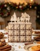 Holiday Advent Storage Box with Wooden Drawers for Small Gifts