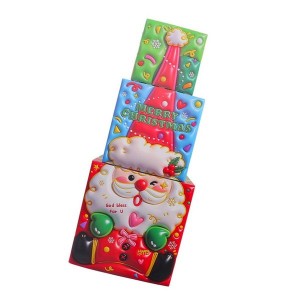 Holiday Gift Box Accent Set Paperboard Christmas Display for Indoor Shelf Home Entry